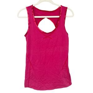 Lole Womens Back Cut Out Athleisure Active Stretch Yoga Tank Top Size S Hot Pink